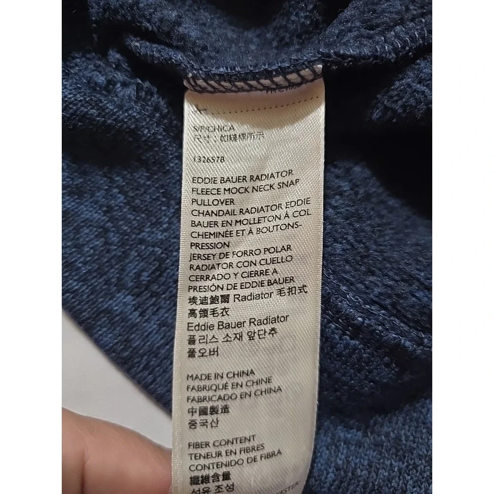 Eddie Bauer Radiator Mens Small Blue Fleece Knit Pullover Sweater Outdoor Preppy